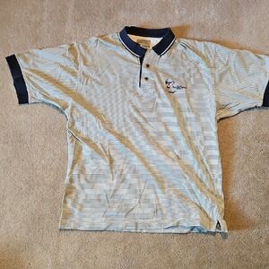BCOpen Cutter & Buck Striped Polo with Dark Trim